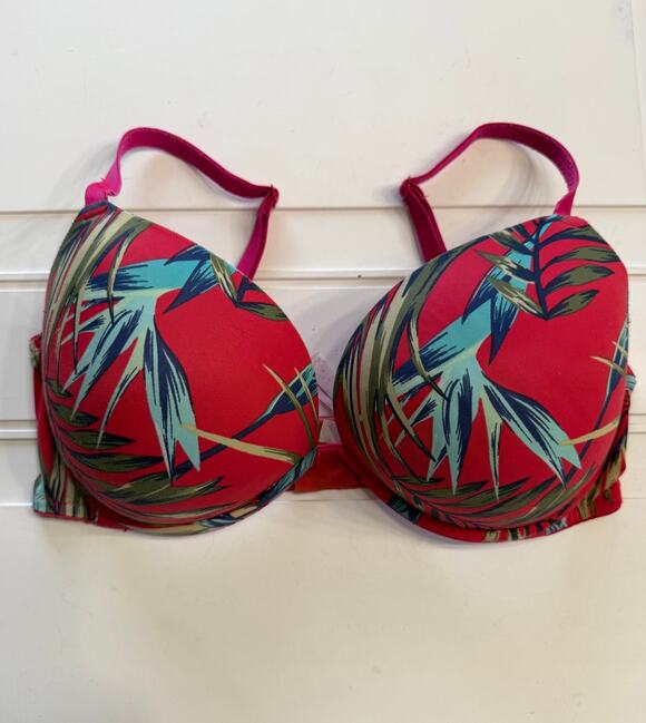 Victoria's Secret Other - Victorias Secret Womens Sz 36DD Red Tropical Wear Everywear Super Push Up Bra
